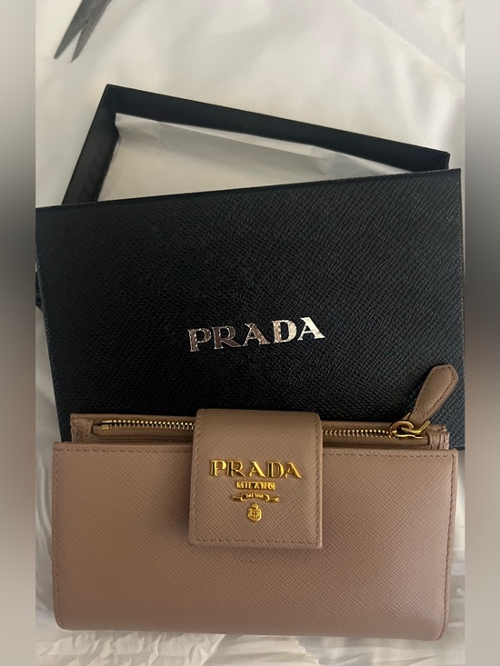 Prada Handbags - Prada Saffiano Leather Wallet - Beige